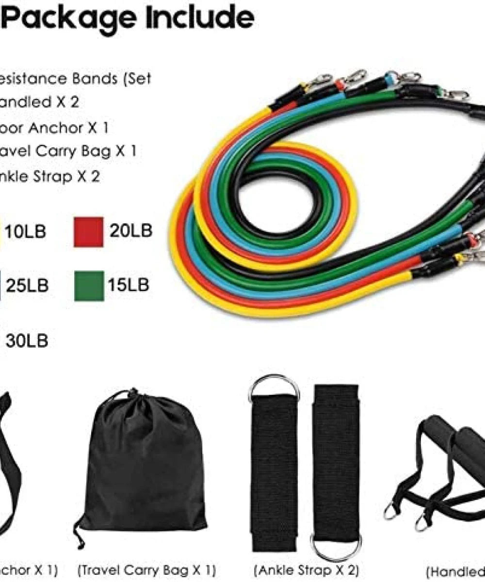 11 Pcs Resistance Band Set For Men & Women